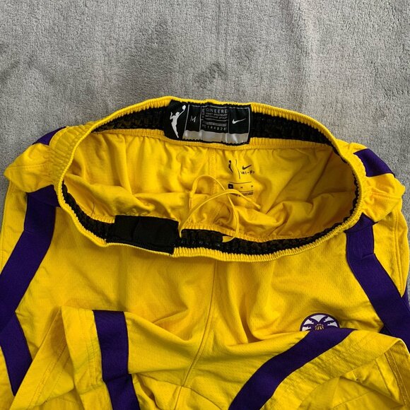 Nike Shorts Womens Medium Los Angeles Sparks WNBA Team Player Issue Yellow - Picture 5 of 10
